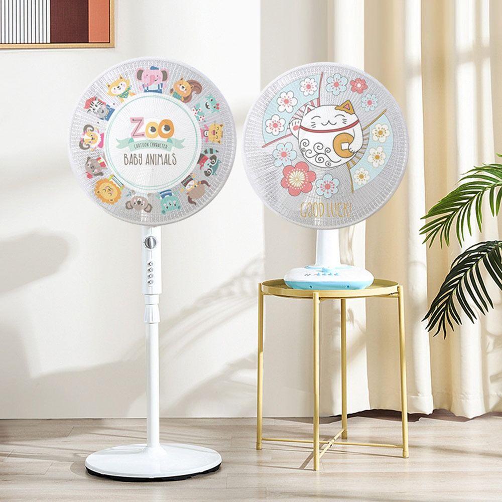 Drawstring Electric Fan Cover Cartoon Mesh Fan Cover Cute Fan Safety Protective Mesh  Summer