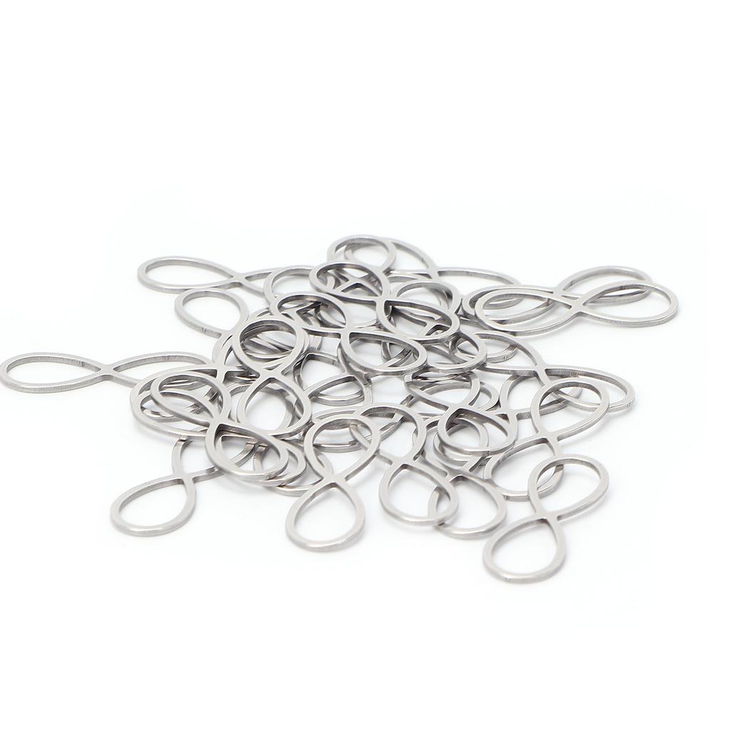 30Pcs Stainless Steel Hollow Pendant Bezel 8Shape Metal Resin Frame Jewelry Making Open Bezel