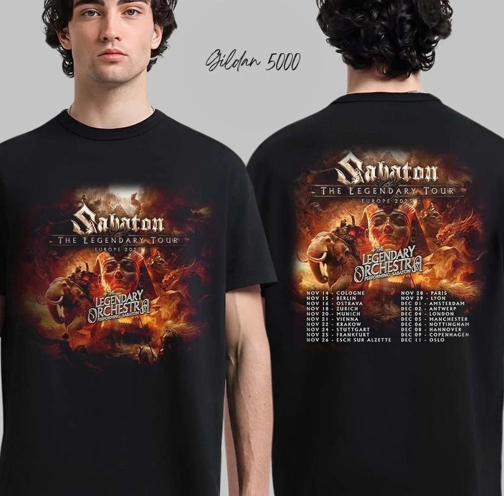 Sabaton The Legendary Tour Europe 2025 Футболка с логотипом тура Унисекс Футболка S