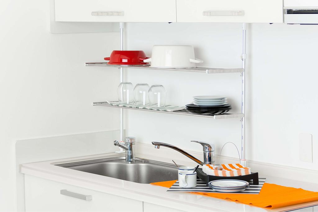 Takubo Industries TP2-90 2-Tier Tension Shelf, 90cm