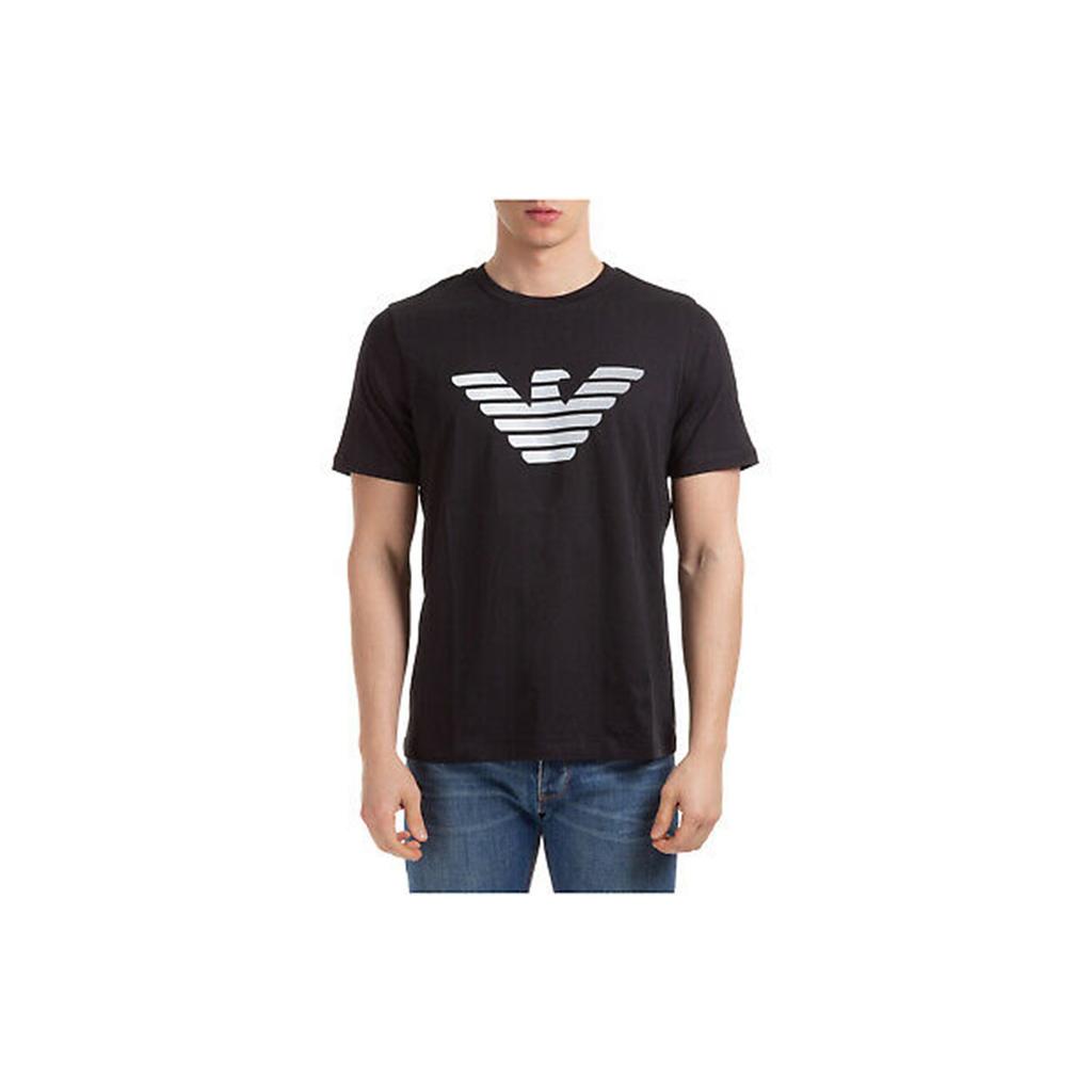 Emporio Armani Logo Print Pullover Short Sleeve T-Shirt Men Tops Black 3H1TD0-1J30Z-0999