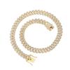 AC013 12mm  Crystal Cuban Link Chain Hip Hop Iced Out  Chain Necklace Bling Bling Jewelry