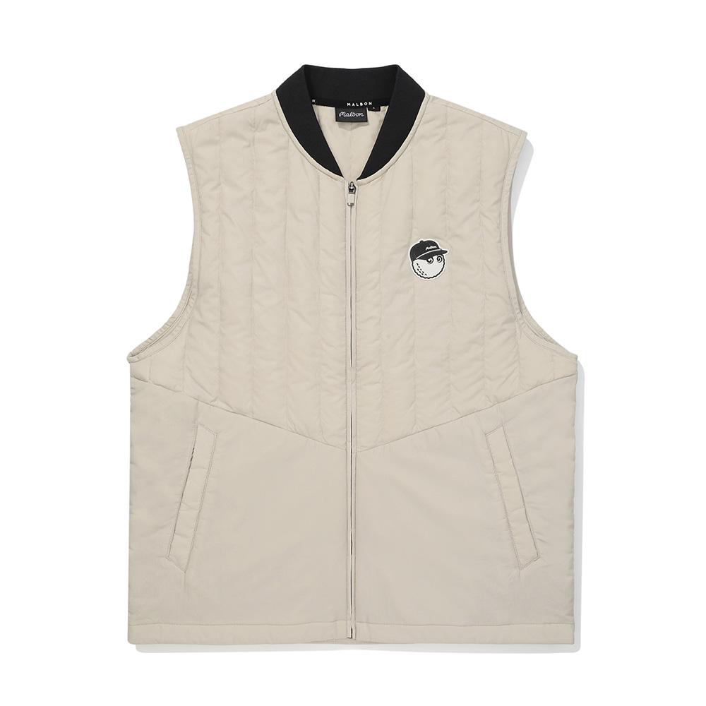 Malbon Golf Bucket Lightweight Down Vest Greyish Beige (Man)