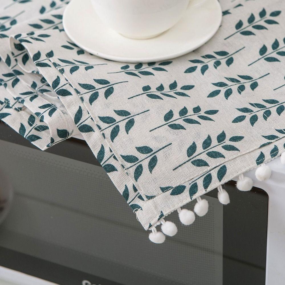 Tropical Plant Floral Microwave Dust Cover Green Leaf Furniture Top Cover  Home