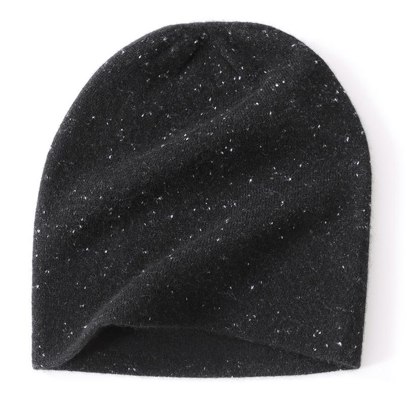 First-Line Seamless Cashmere Knit Hat: 2025 Autumn/Winter, Thick Double-Layer, Flat Ear Protection, Warm & Soft.