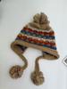 Cute Wool Mixed-color Knitted Hat Women's Autumn and Winter Twist Straps, Ear Protectors, Small Face, Thickened Warm Pullover Hat, Hairball