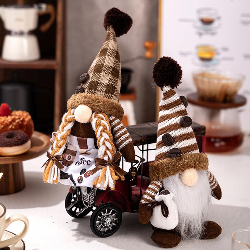 Coffee Gnome - Home Decor, Coffee Bar Accessories - Themed Gnomes Gifts For Women - Christmas Winter Spring