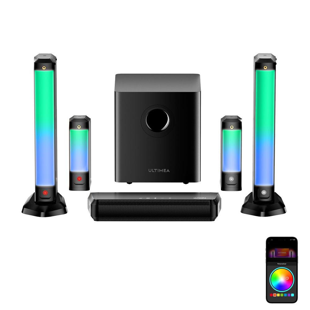 Ultimea Apollo S70 Ultra 7.1-kanałowy odłączany soundbar, zestaw głośników z subwooferem, dynamiczne oświetlenie