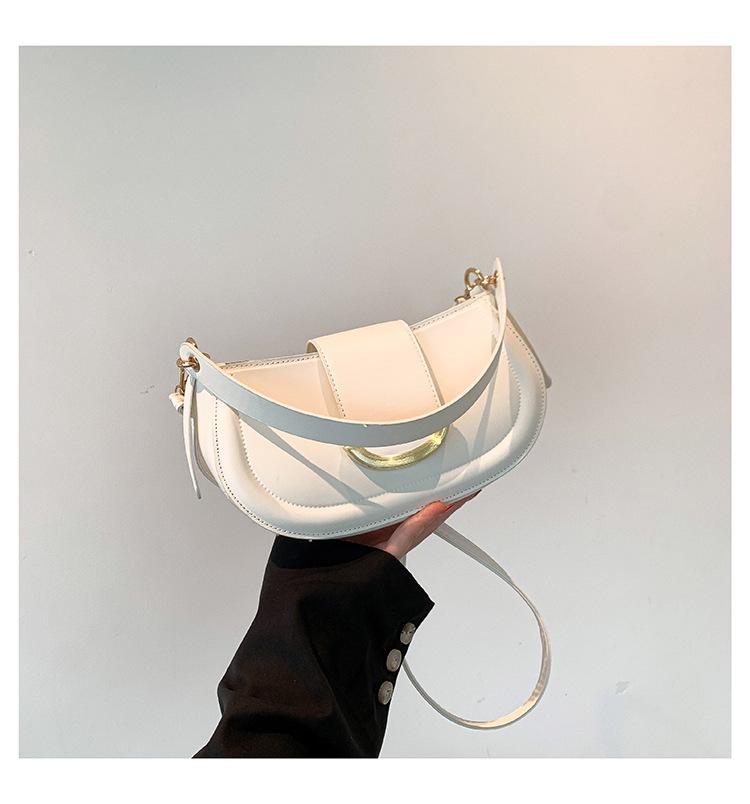 

Сумки Фактурная женская сумка Новая мода осень-зима Фактурная сумка через плечо Сумка подмышкой Однотонная текстурированная косая сумка-седло Span белый