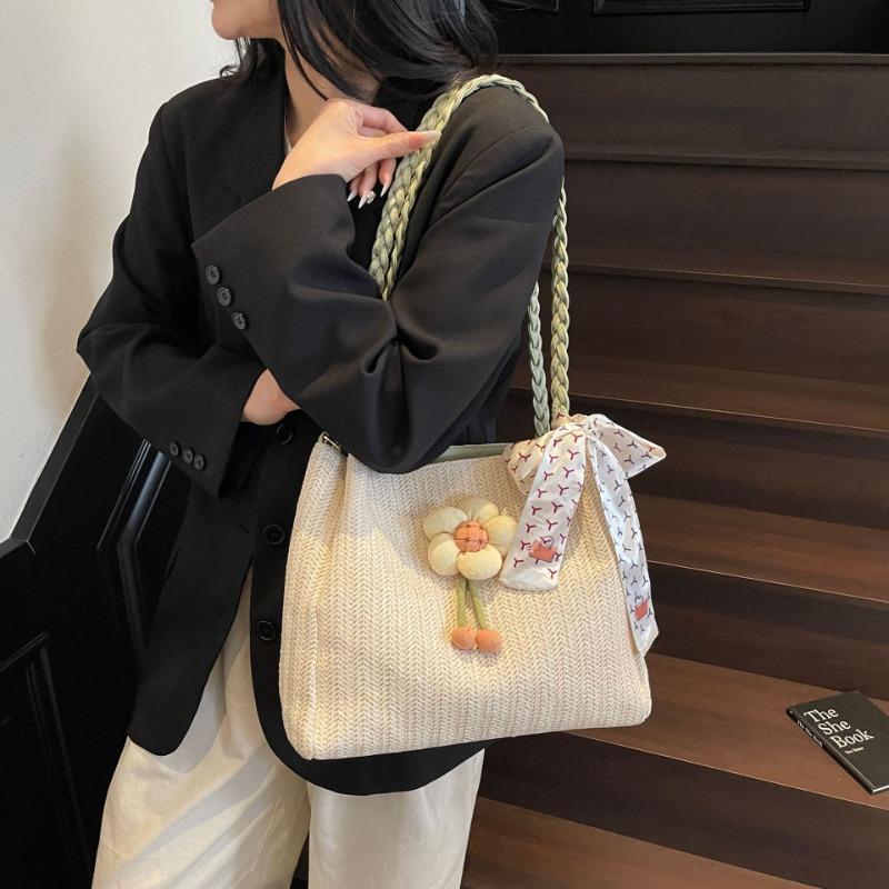 Tote bag women's large-capacity new summer crossbody woven straw bag seaside vacation wind beach bag
