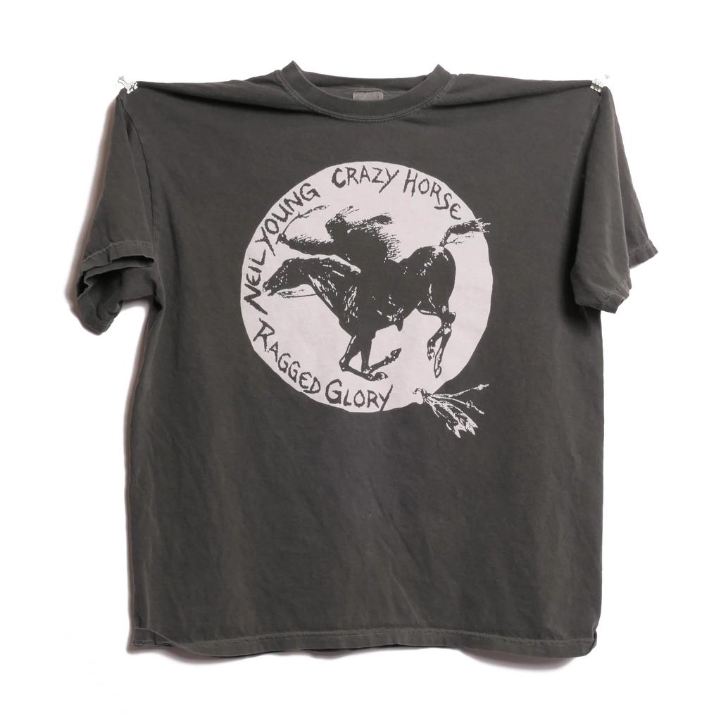 Plus Size Summer Womens Retro Neil Young Crazy Horse TShirt Cotton Breathable Stylish Versatile Street Style Oversized