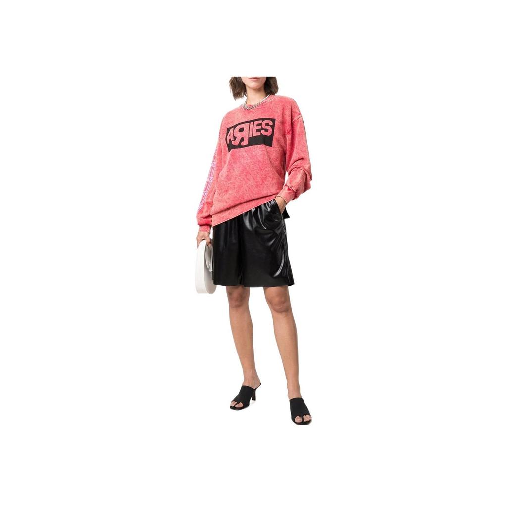 Vans Letter Print Crew Neck Pullover Long Sleeve American Sweatshirt Unisex sweatshirt Pink VN0A5GYFYZUFYZU