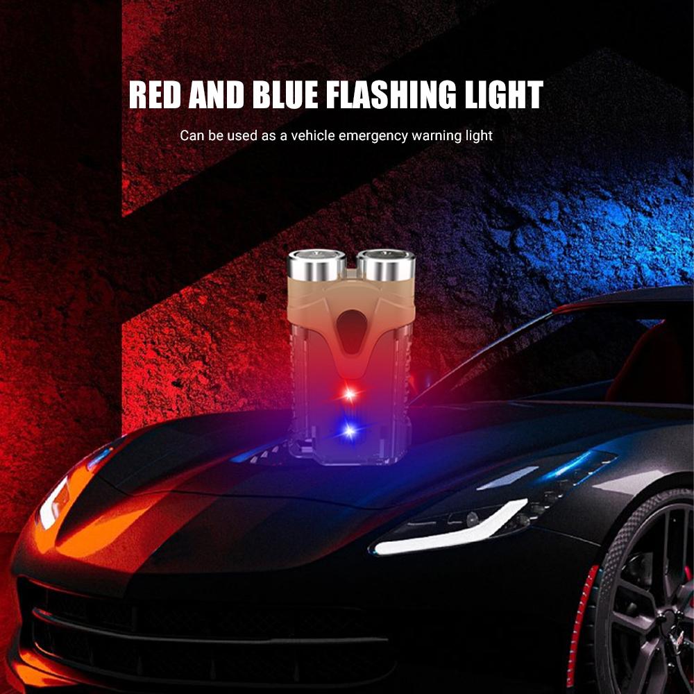 Mini Portable EDC Flashlight Keychain USB-C Rechargeable Magnetic Work Light Outdoor Camping Emergency Torch Work Light