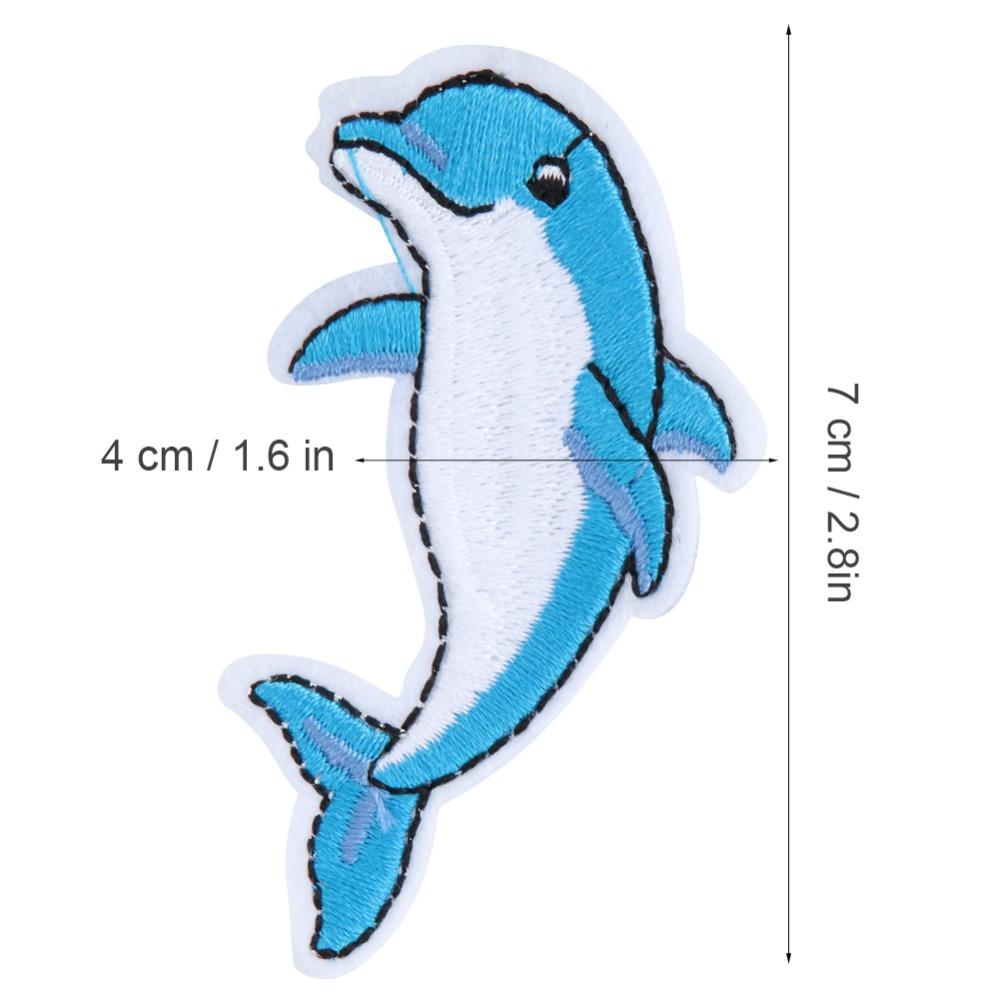 20 Stück Delfin-Muster Aufbügel-Aufnäher Handgefertigte Aufnäher zum Annähen Bestickte Aufnäher Jacke