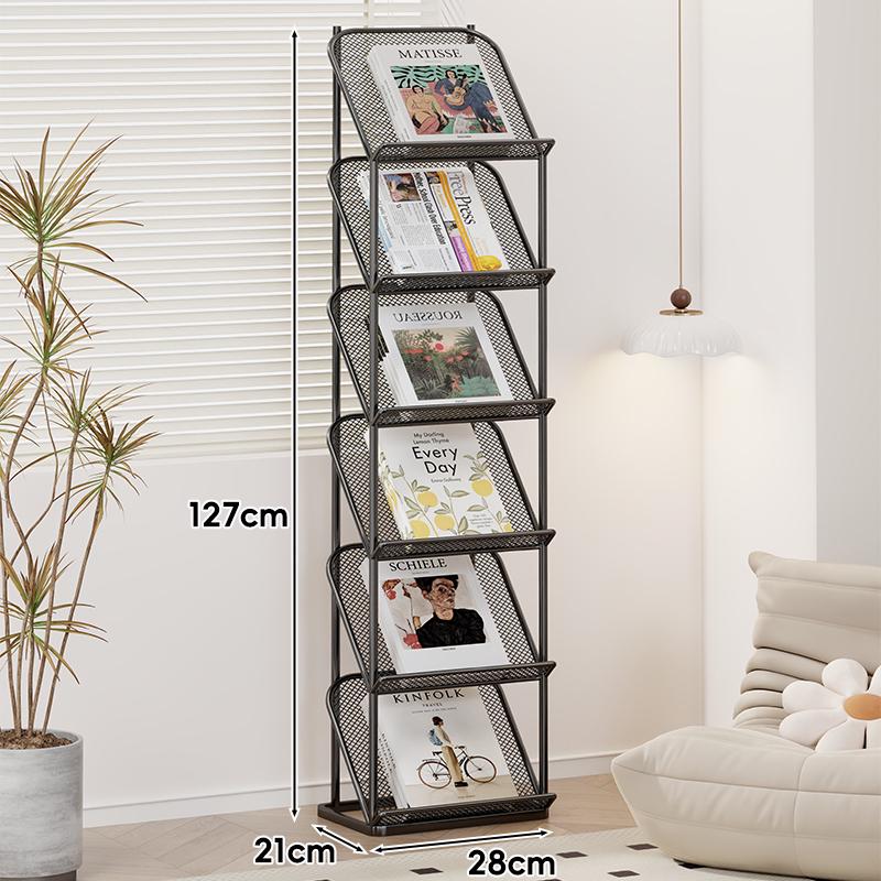 Floor-Standing Wrought Iron Magazine & Brochure Display Rack