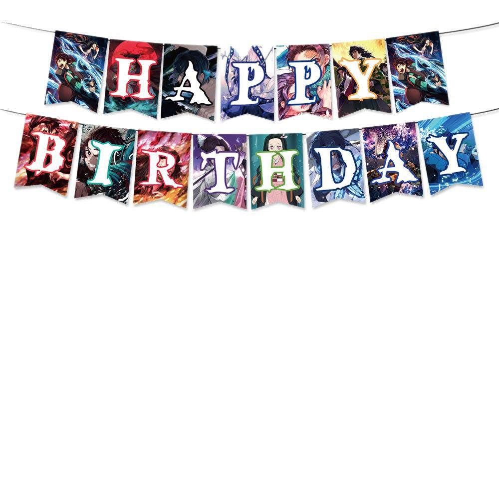 Demon Slayer Theme Birthday Party Supplies, Disposable Tableware, Paper Plates, Boy Birthday Party Decoration Set