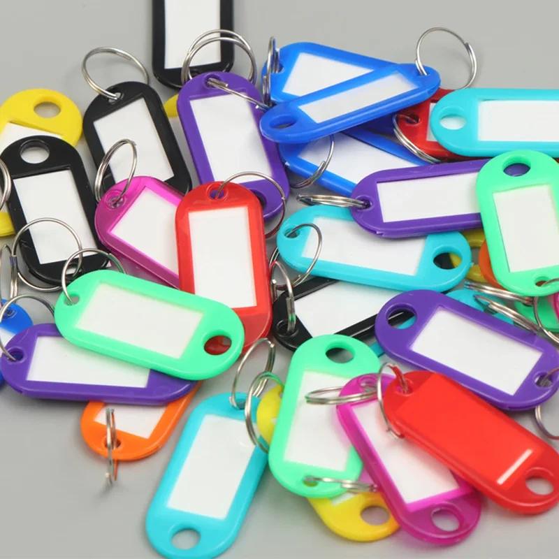 20Pcs Plastic Keychain Key Tags With Ring Label Number Name Baggage Luggage Office Stationery ID Label Name Tags With Split Ring