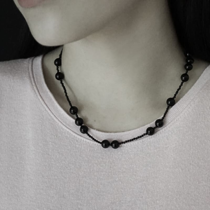 SORA dot dots necklace(black)