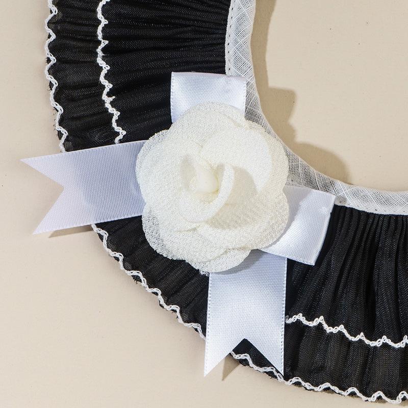 New Cat Pet Scarf, Small Fragrant Style, Cute Camellia Lace Collar, Saliva Towel Jewelry.