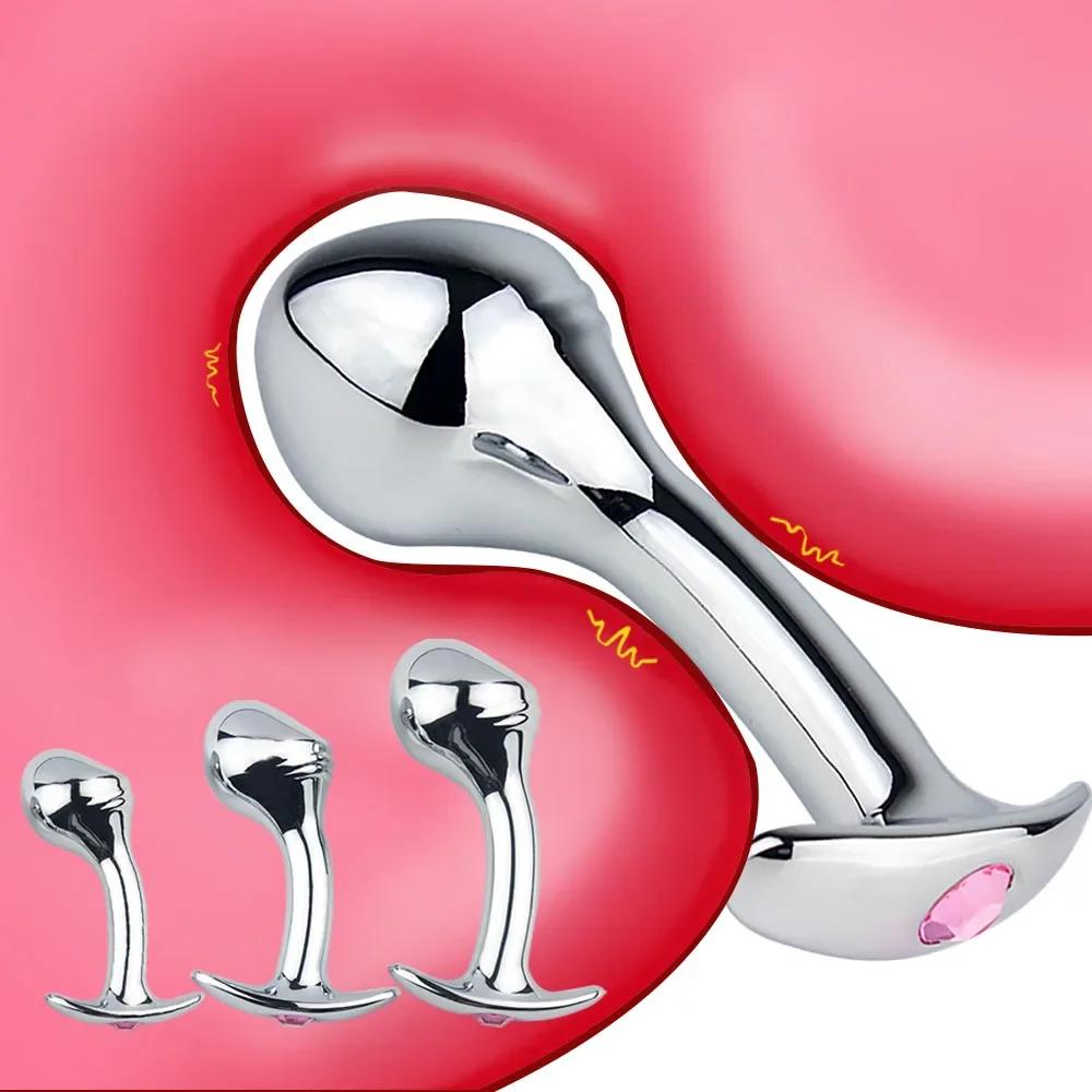 Small Medium Large Huge 3 Size Bullet Metal Anal Beads Butt Plug Fake Dildo Wearable Insert Sex Toy For Male Female