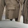 Women's Spring 2026 Slim Fit Brown Color-Block Suit Jacket - Professional & Stylish