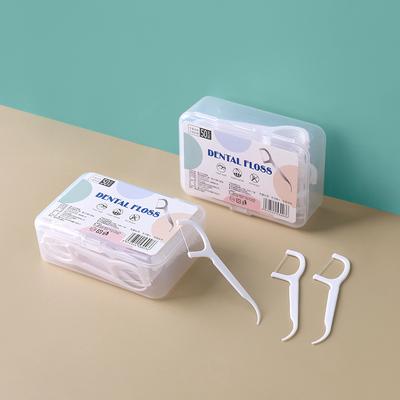 Dental Floss Box Dental Floss 50 Pieces Plastic Floss Multi-functional Floss Portable Box Dental Floss Stick