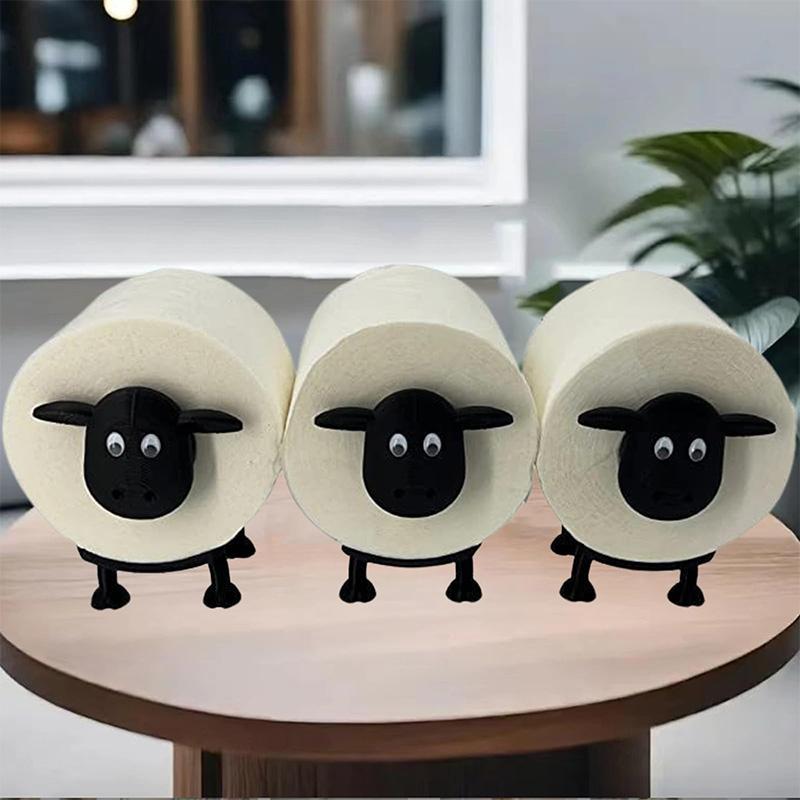 Sheep Toilet Roll Holder Funny Resin Creative Animal Sheep Tissue Box Bathroom Tissue Bedroom Cabinet Storage Rack Decoration