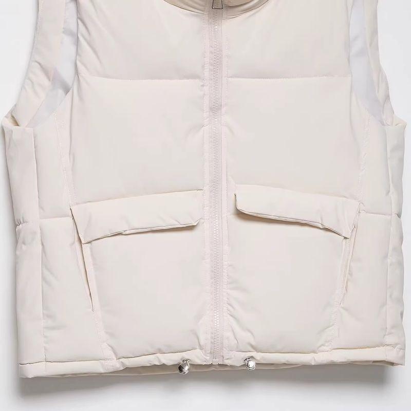 Araltay New Arrival Fashion Style Women's Clothing Fashion All-Match Minimalist Pure Color Sleeveless Turtleneck Cotton-Padded Jacket Vest Coat