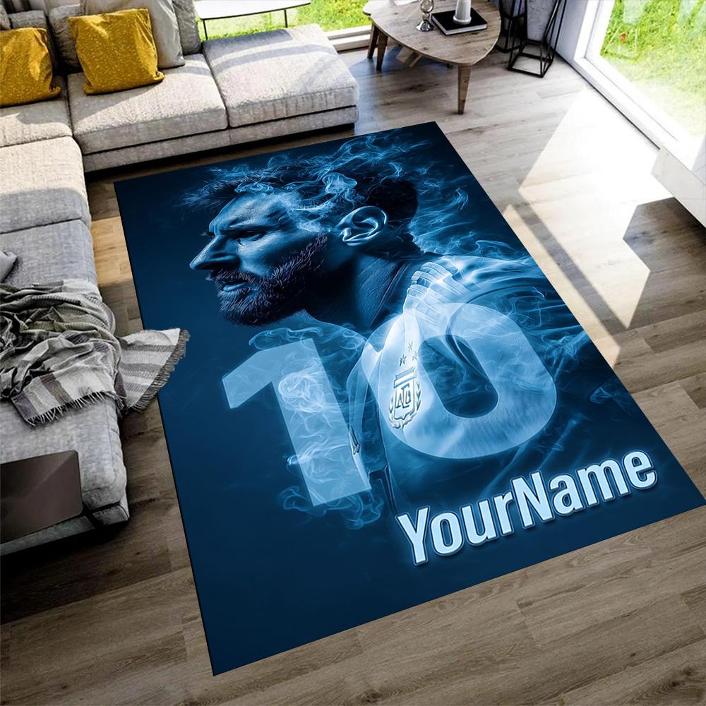 Messi Customize Your Name Carpet Perfect for Hallway Study room Entryway Bedrooms Anti-slip Rug Anime Office Decor