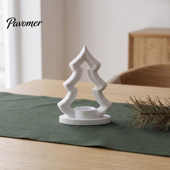 Seasonal Home Decoration Christmas Tree Candle Holder, 3D Printed Tealight Stand, Rustic Minimalist Festive Accessory Farmhouse Dining Table