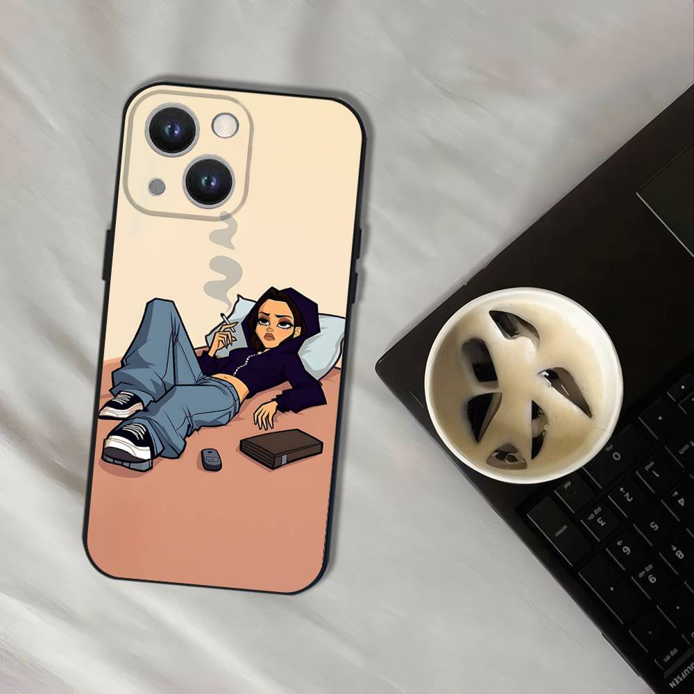 Cartoon The B-Boondocks Phone Case For iPhone 16,15,14,13,12,11,Pro,XS,Max,XR,Plus,E,SE4,Mini Black Soft Cover