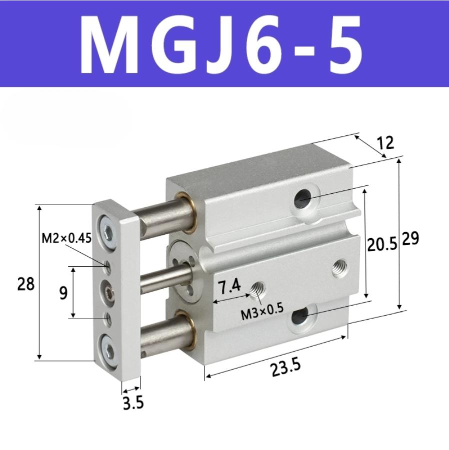 SMC Micro Guide Rod Cylinder MGJ/TCM6/MGJ-10-5 MGJ-10-15-20-25-30-40 Small Three-rod Cylinder