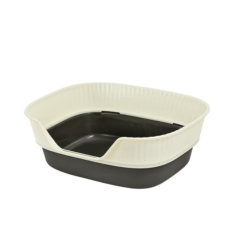 Extra Large Semi-Enclosed Bathtub-Style Cat Litter Box with Scoop