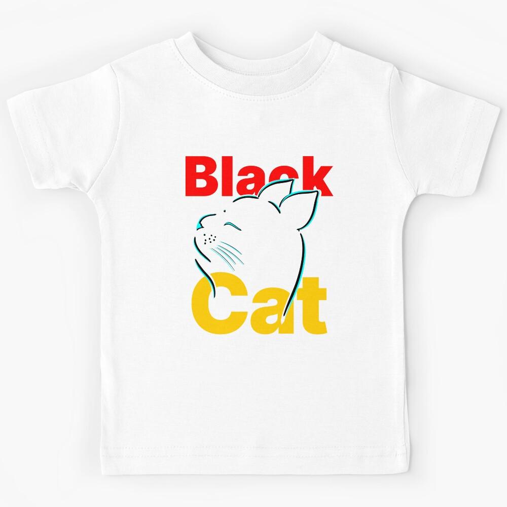 Black Cat Minimal Art Kids T-Shirt 120