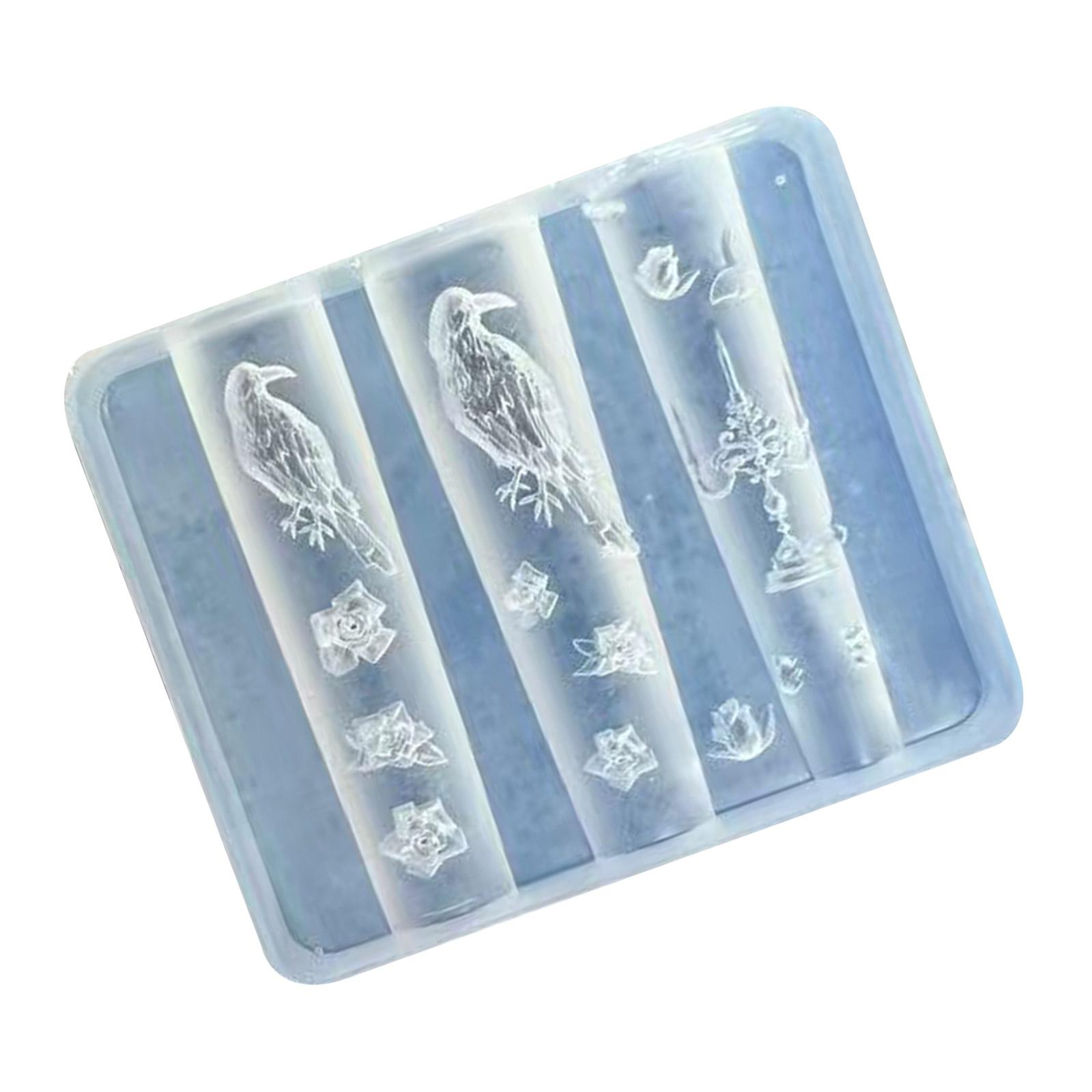 

3D Резная Ворона Роза Подсвечник Силиконовая Форма Для DIY Нейл-Арта И Маникюрных Аксессуаров