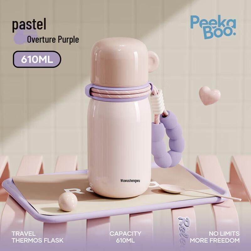 RELEA Peekaboo 316L Stainless Steel Kids Insulated Straw Bottle