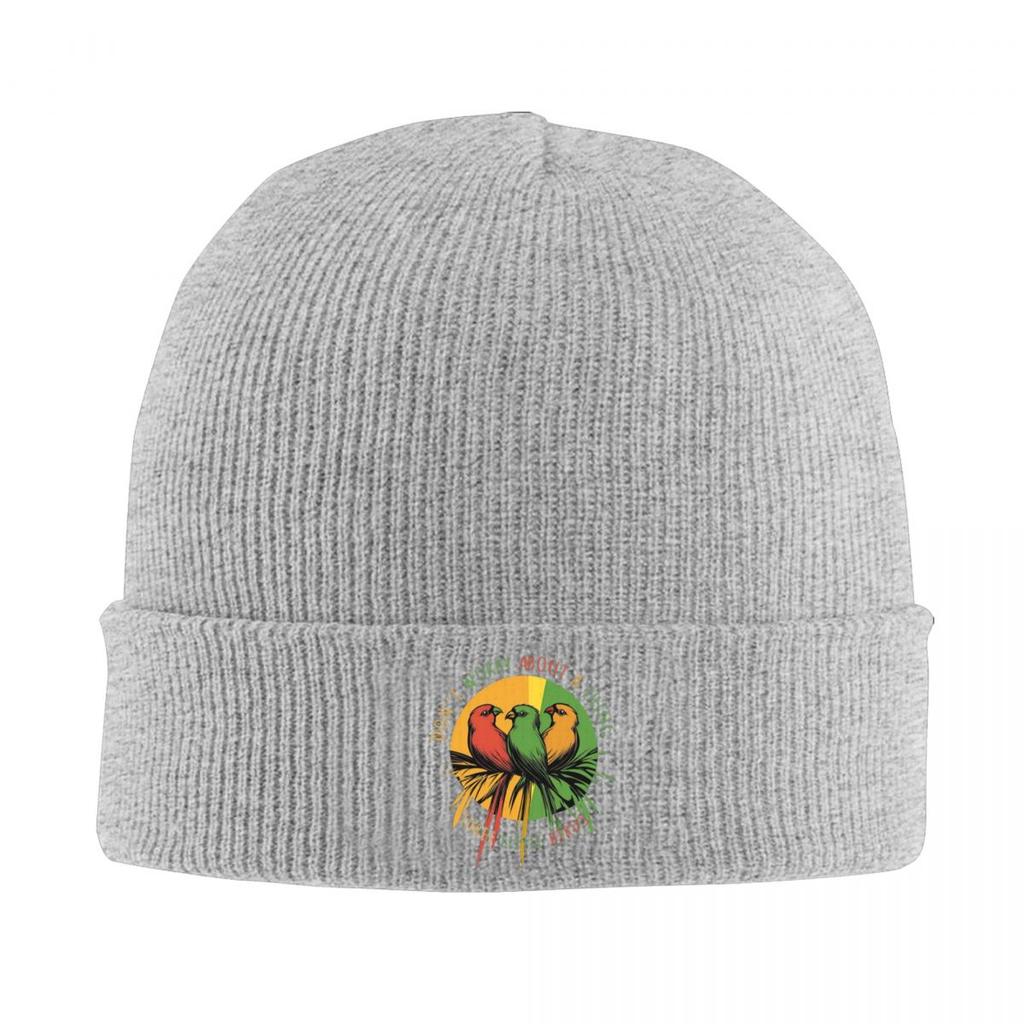 Kawaii Three Little Birds Reggae Warm Knitted Cap Hip Hop Bonnet Hat Autumn Winter Outdoor Beanies Hats for Men Women Adult