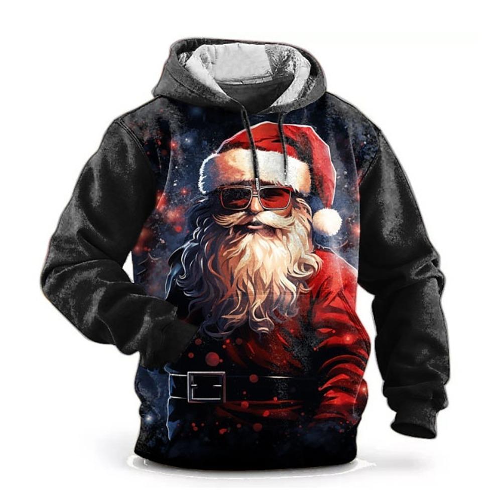 Chrismas Men's Hoodie Print Sweatshirts For Men Harajuku Hooded Shirt Pullover Casual Clothes Streetwear Top Men's Clothing