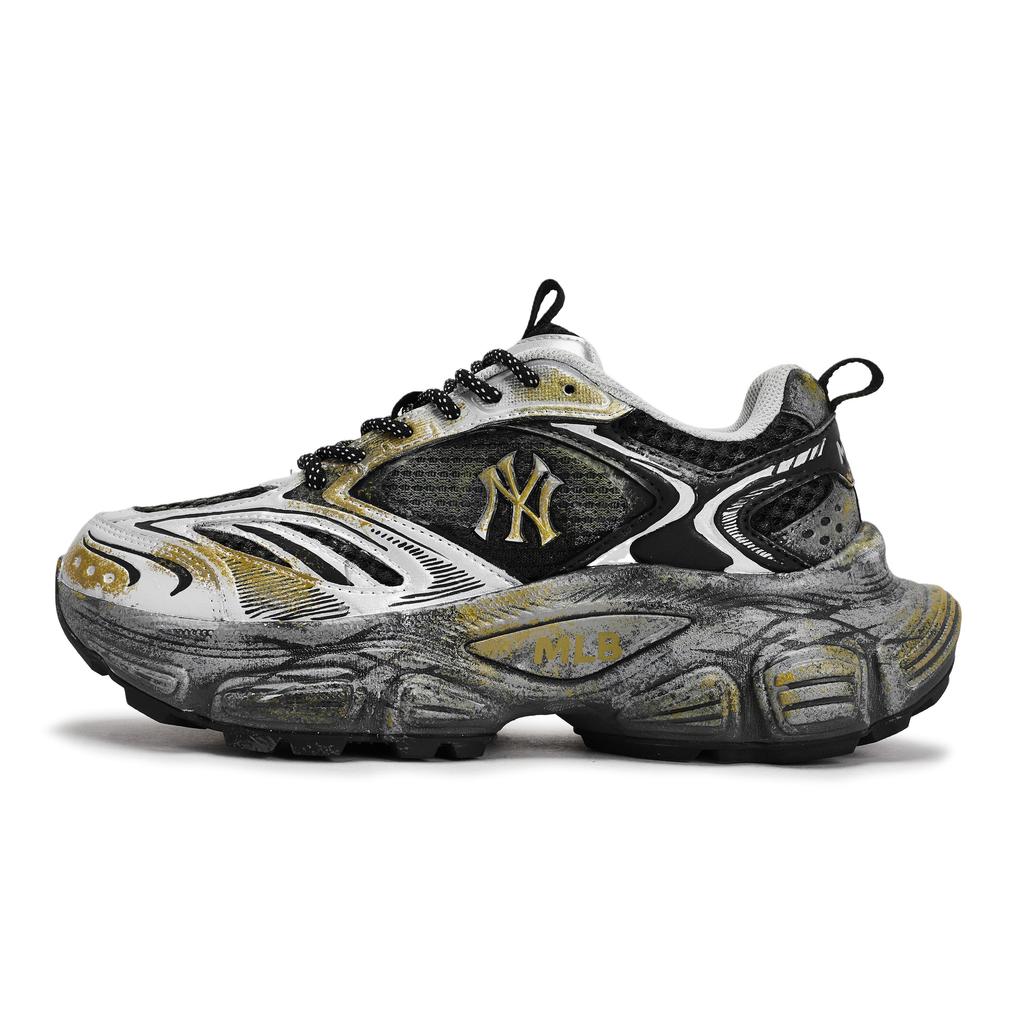 MLB New York Yankees Chunky Sneakers Unisex Low top Black/Gray/Gold/Silver 3ASHWD15N-50BKS(Team80BOX)