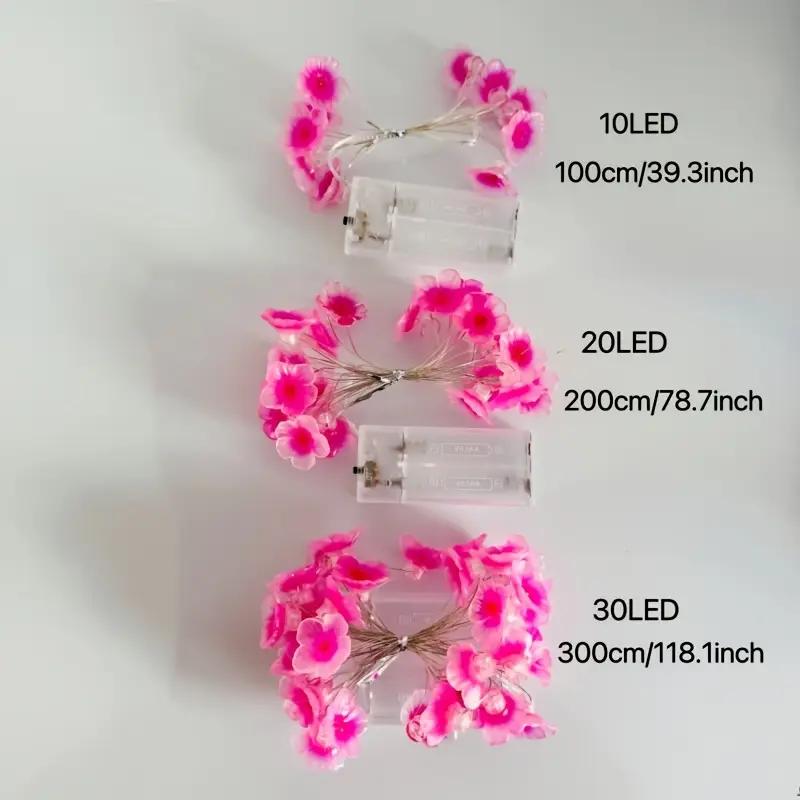 1pc 10/20/30LED Cherry Blossom Fairy String Lights Battery Powered For Home Wedding Indoor Holiday Party Festival Decoration