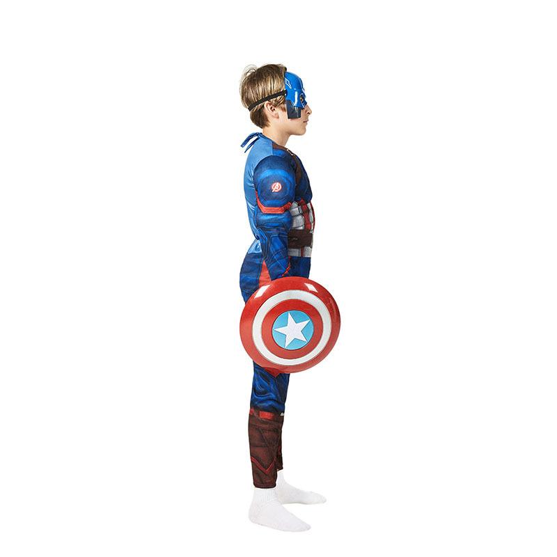Children'S Halloween Costume Marvel Hero Boy Muscle Captain America One-Piece Cos Cosplay Uniform