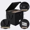 Vinyls Album Organizers Protective Case Stores 120Records Waterproof Fabric Stable Reinforced Bottom Easy Access Handle