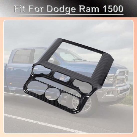 Carbon Fiber Center Console Gps Navigation Panel Trim Cover For Dodge Ram 2018+