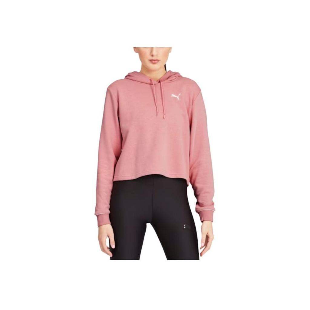 Puma Style Cat Cropped Hoodie Women Tops Bridal-Pink 587162-14