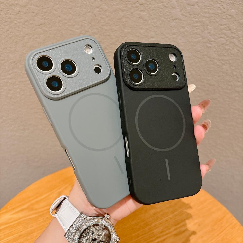 Matte For Magsafe Magnetic Phone Case For iPhone 17 16 15 14 13 Pro Max Full Soft Bumper Wireless Charge Skin Feel Cover