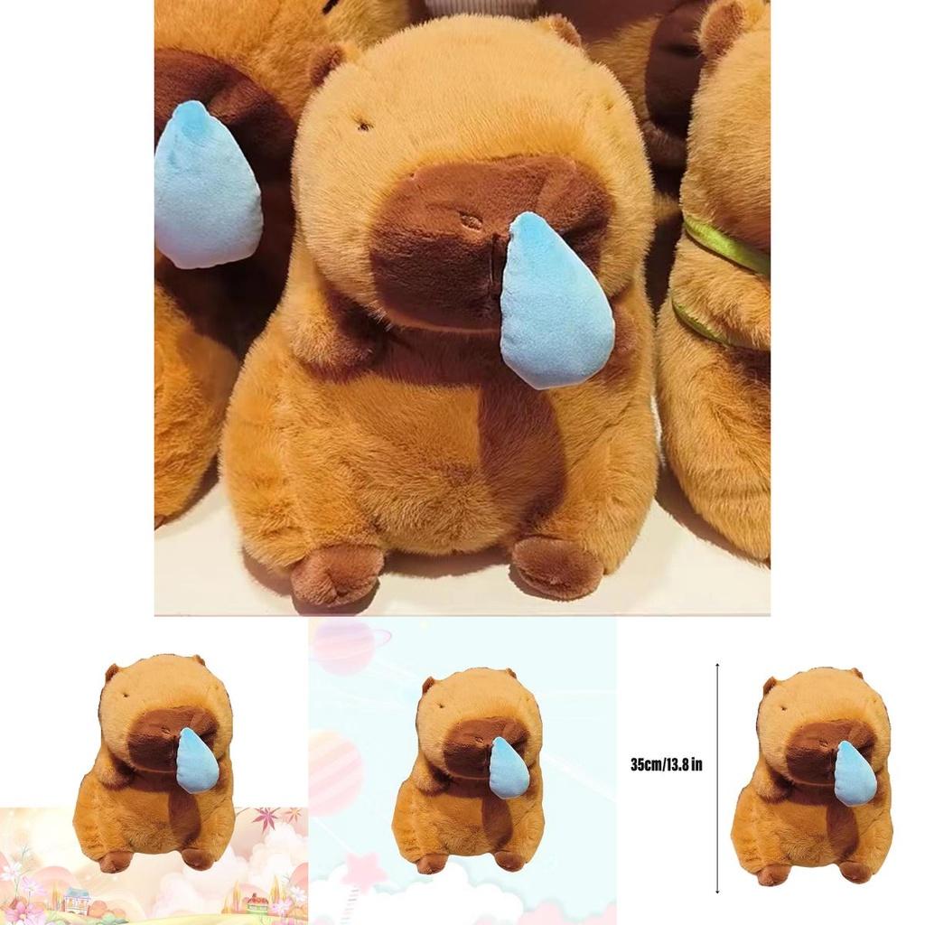 Cute Nose-picking Capybara Plush Toy Pullable And Vibrating Pendant With Cartoon Character 35cm