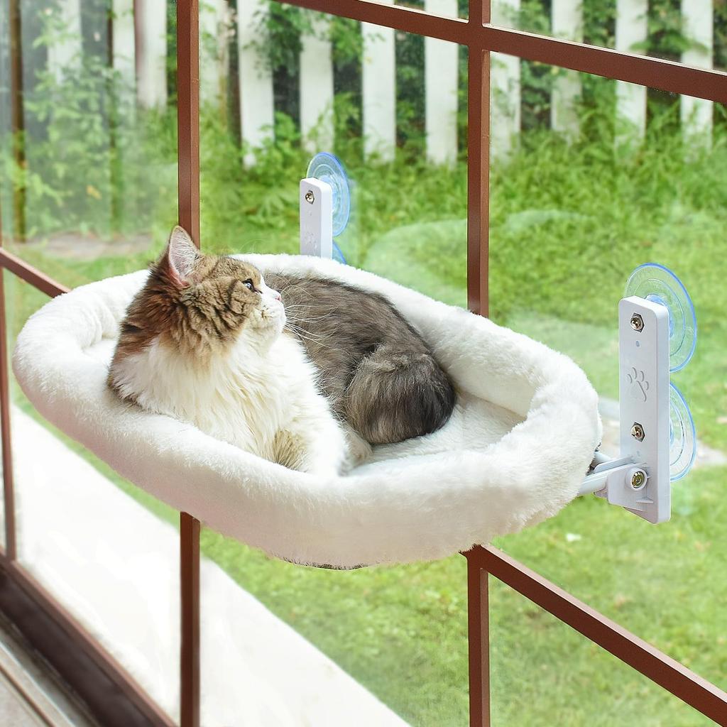 Warm Soft Fluffy Cozy Pet Cat Hammock Window Cat Bed Habitat for Windowsill Hammock Kitten House