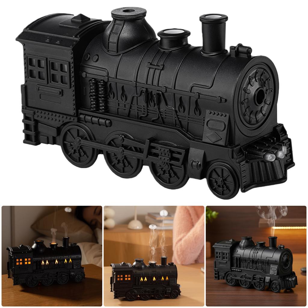 300ML Winylowy Nawilżacz Powietrza Lokomotywa Parowa Dyfuzor Aromatu Nawilżacz Olejków Eterycznych Ultradźwiękowy, Pierścienie Dymu Meduzy, Timer 2/8H