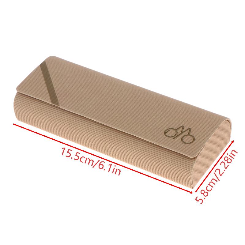 Striped Leather Eyeglasses Case Minimalist Portable Stylish Spectacle Holder Box for Men Boys Students