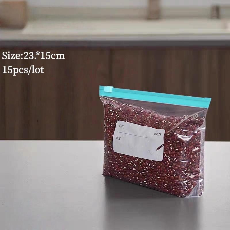 Food Storage Bag Organizer Thickened Sealed Fresh Keeping Zipper Slider Fridge Freezer Storage Bag for Vegetables Fruits Grains Cereals